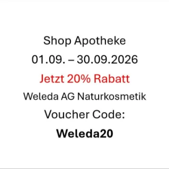 Shop Apotheke bietet eine 20% Spar Weleda AG Aktion