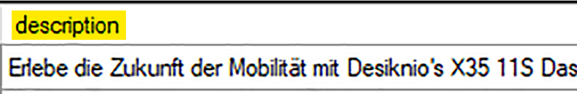 Beispiel für die Angabe der Produktbeschreibung im AWIN-Datenfeed